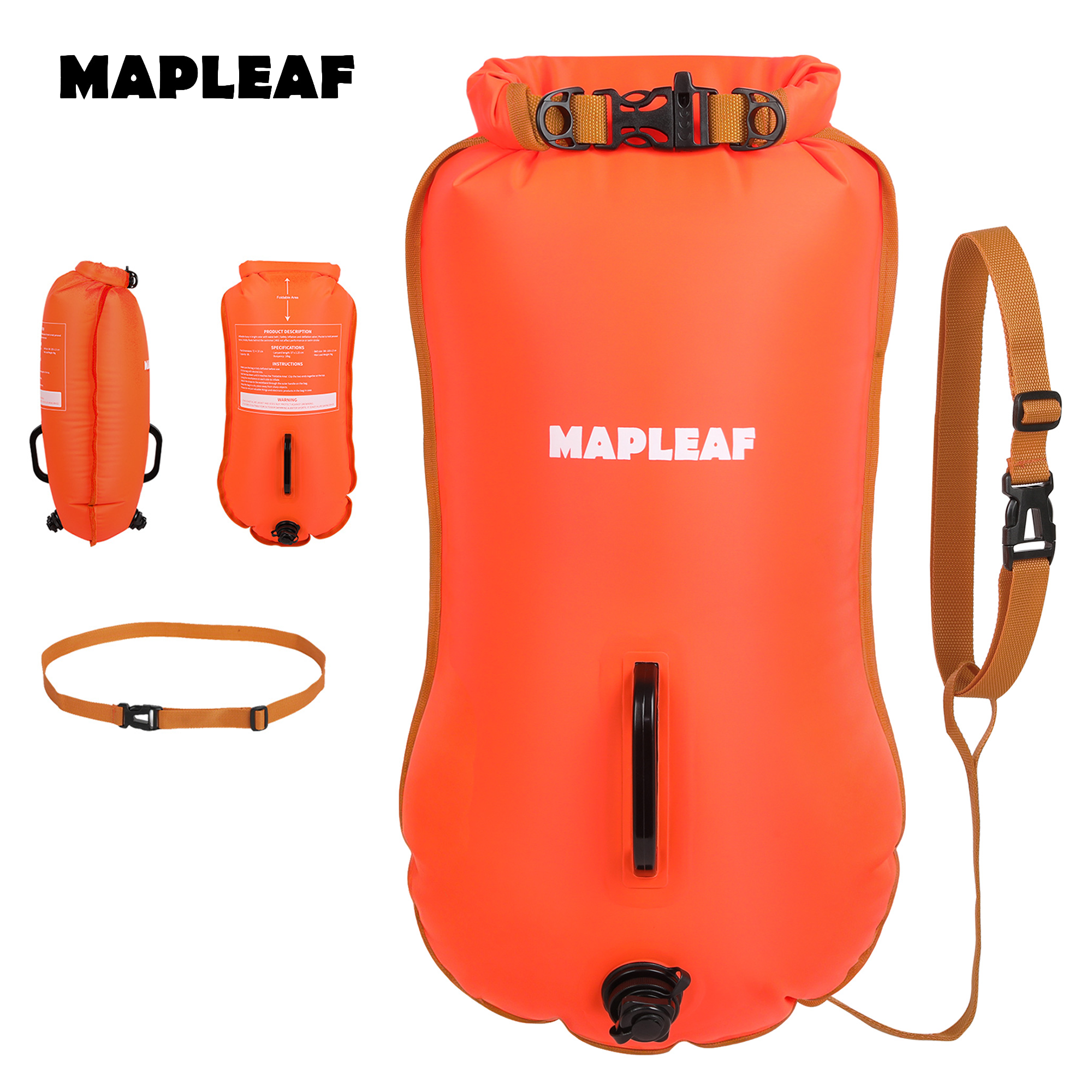 Swim Buoy Open Water - MAPLEAF Swimming Buoy Tow Float Open