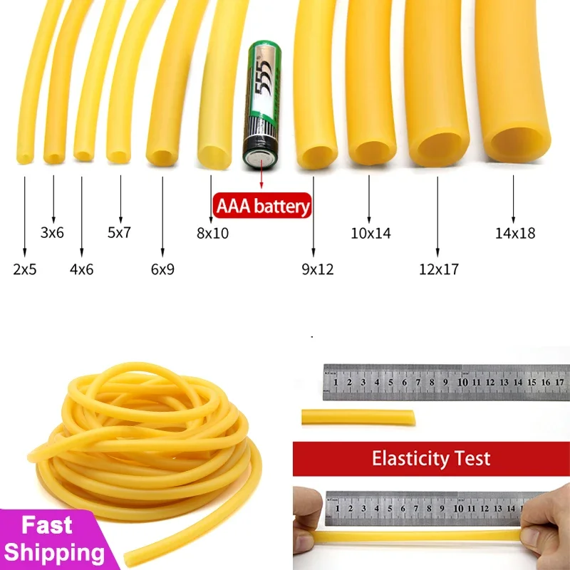 1~10m Nature Latex Rubber Hose - Speargun Rubber Band reseña y precio