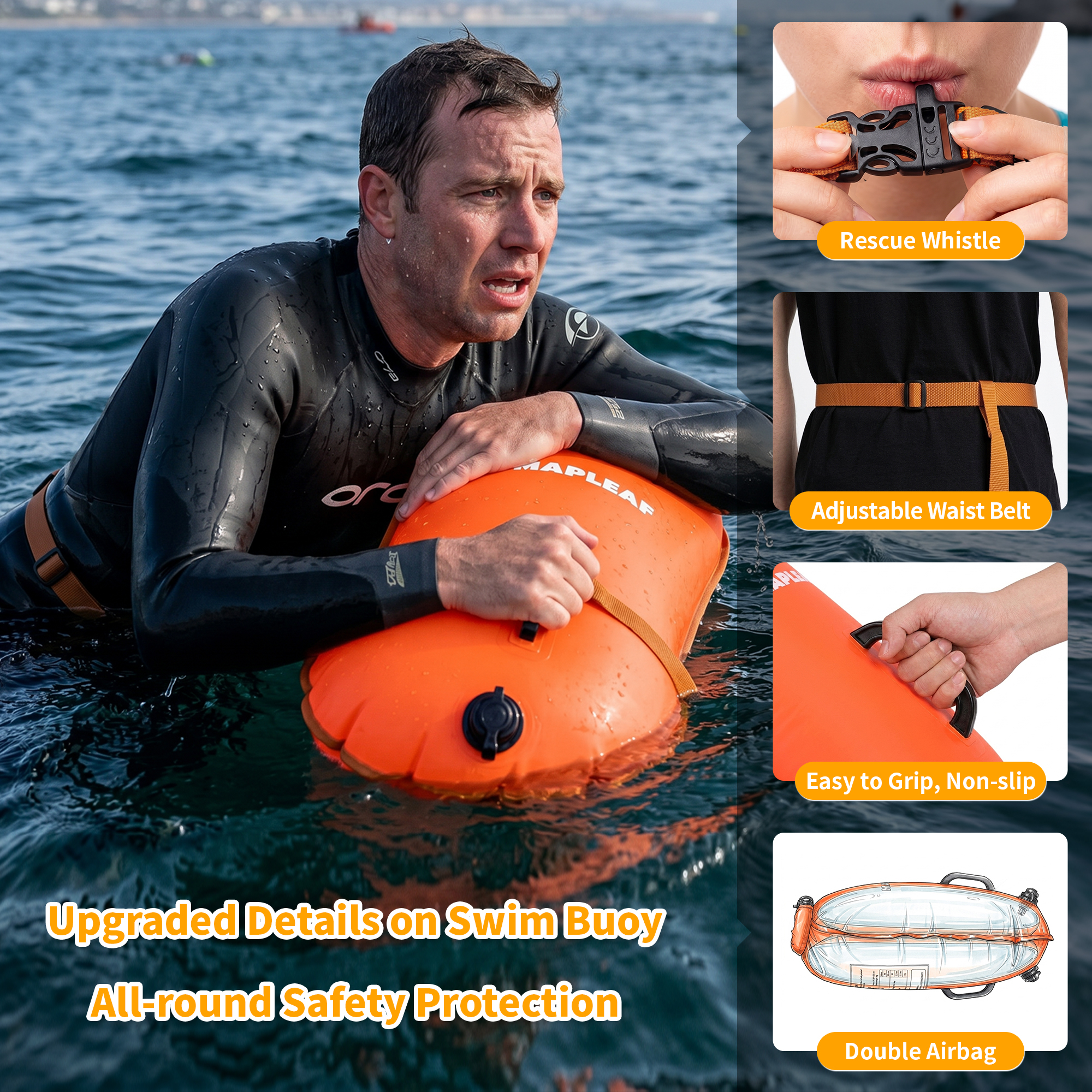 MAPLEAF Swim Buoy Tow Float Sa - Swim Buoy Open Water reseña y precio