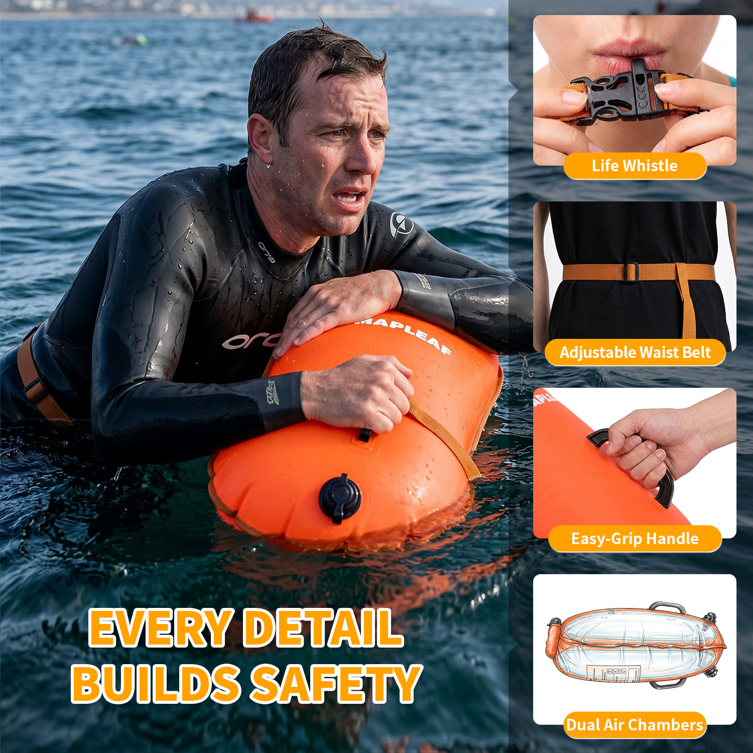 MAPLEAF Swimming Buoy Tow Floa - Swim Buoy Open Water reseña y precio